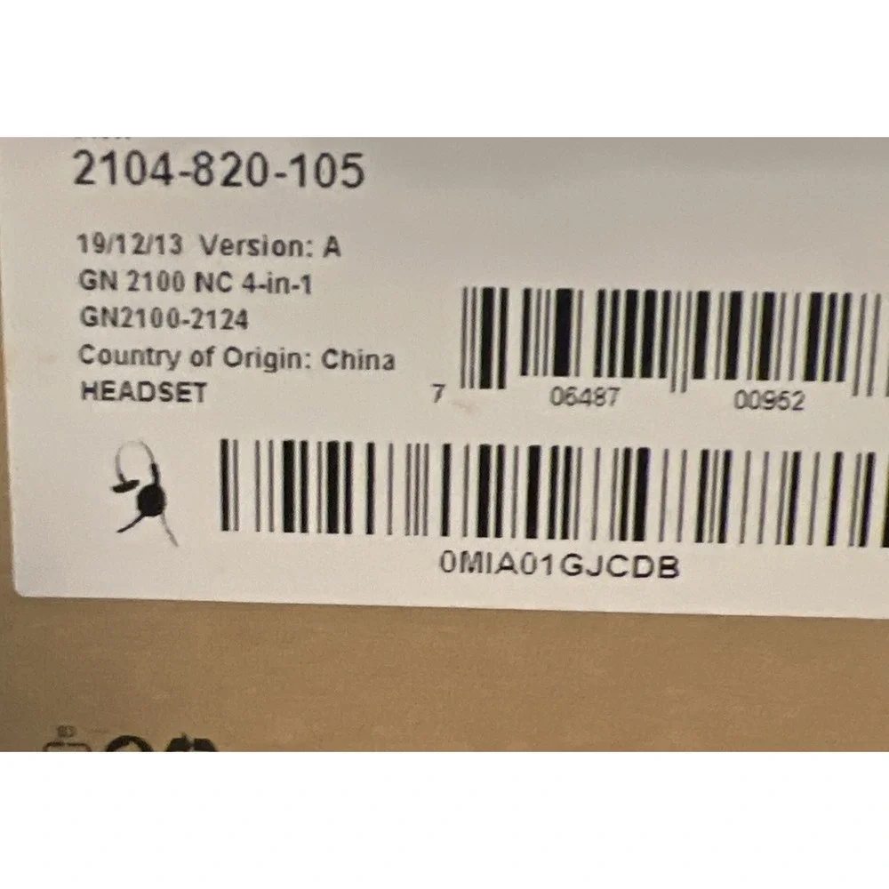 JABRA‎ HANDS-FREE HEADSET 2104-820-105 GN2100 4-IN-1